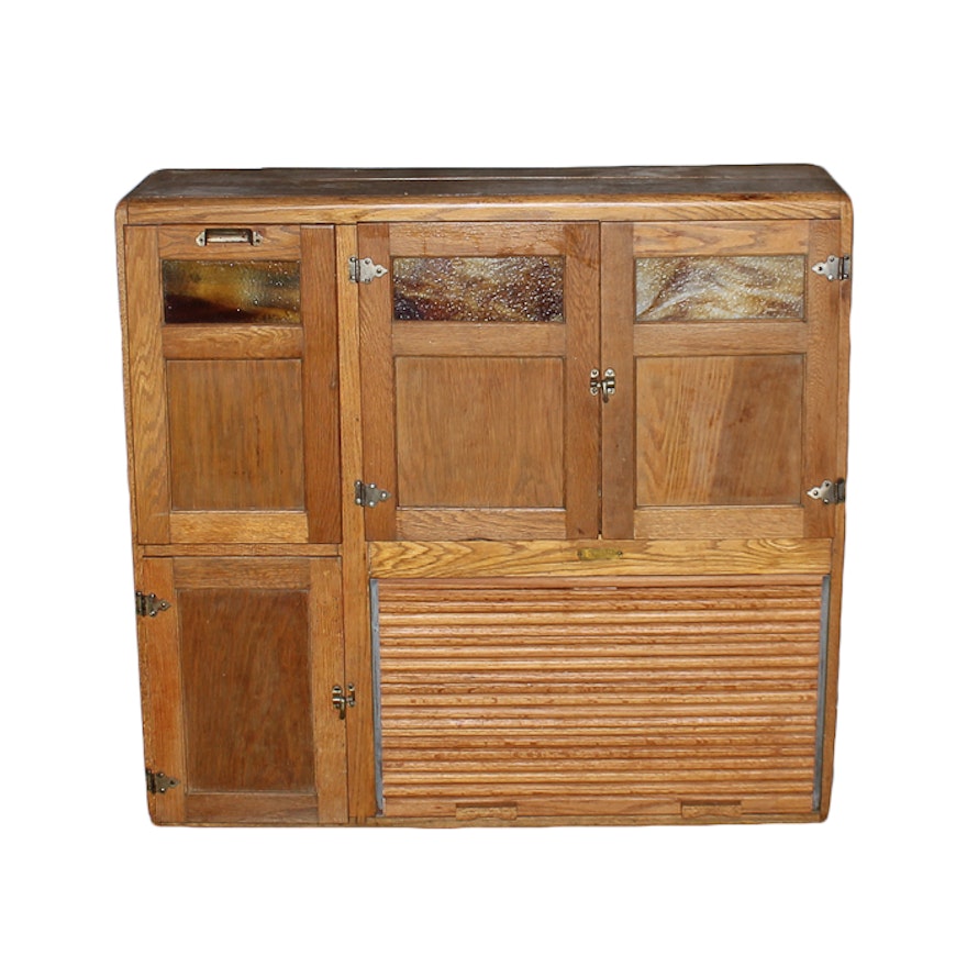 Early 20th Century Hoosier Style Kitchen Cabinet Hutch Ebth