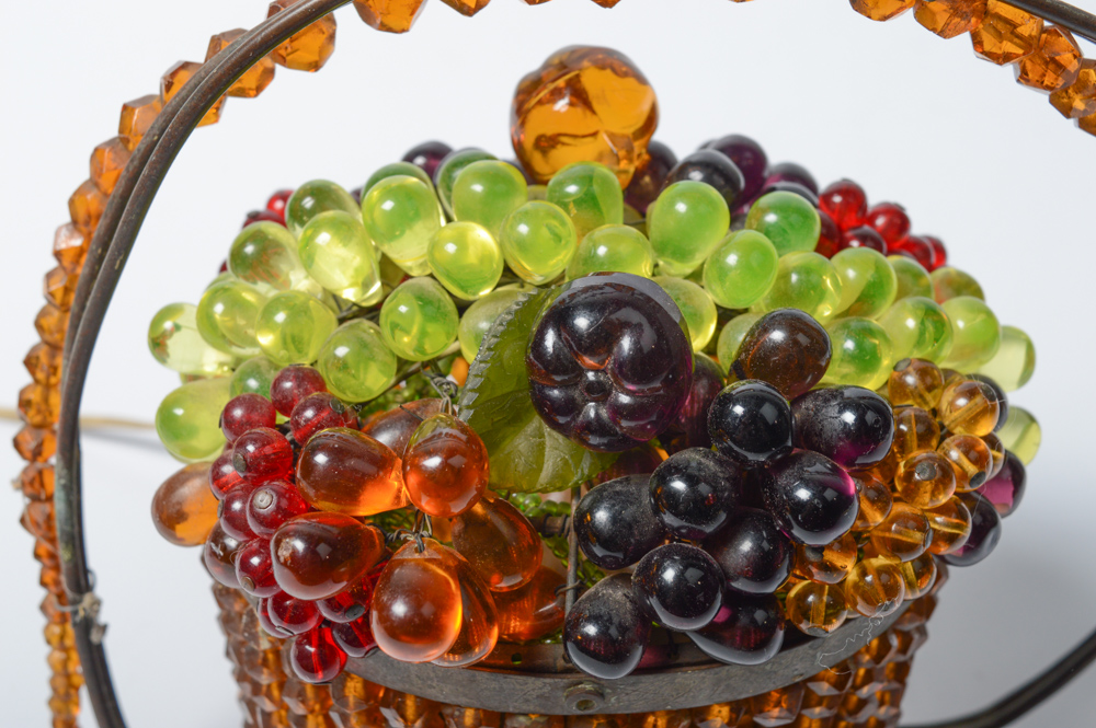 Vintage Czechoslovakia Glass Fruit Basket Light EBTH