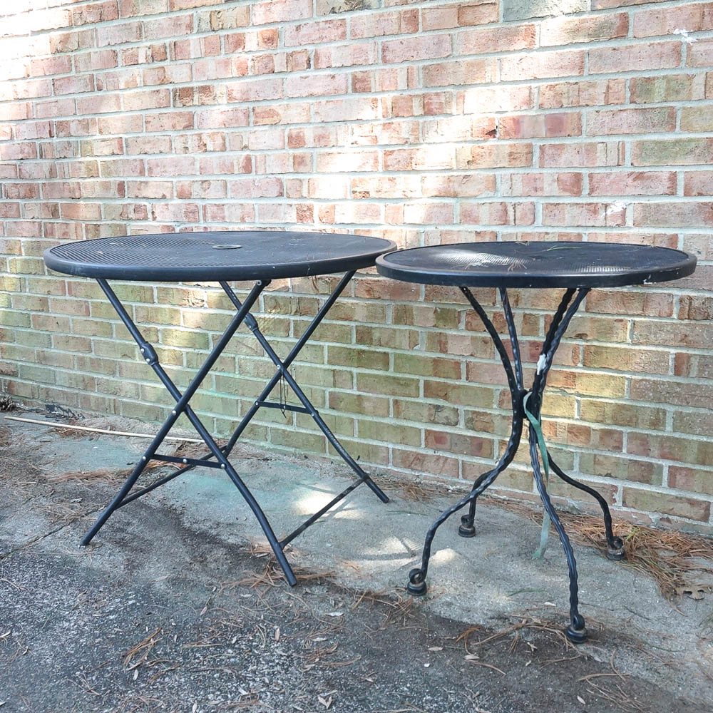 Black Metal Patio Side Tables EBTH