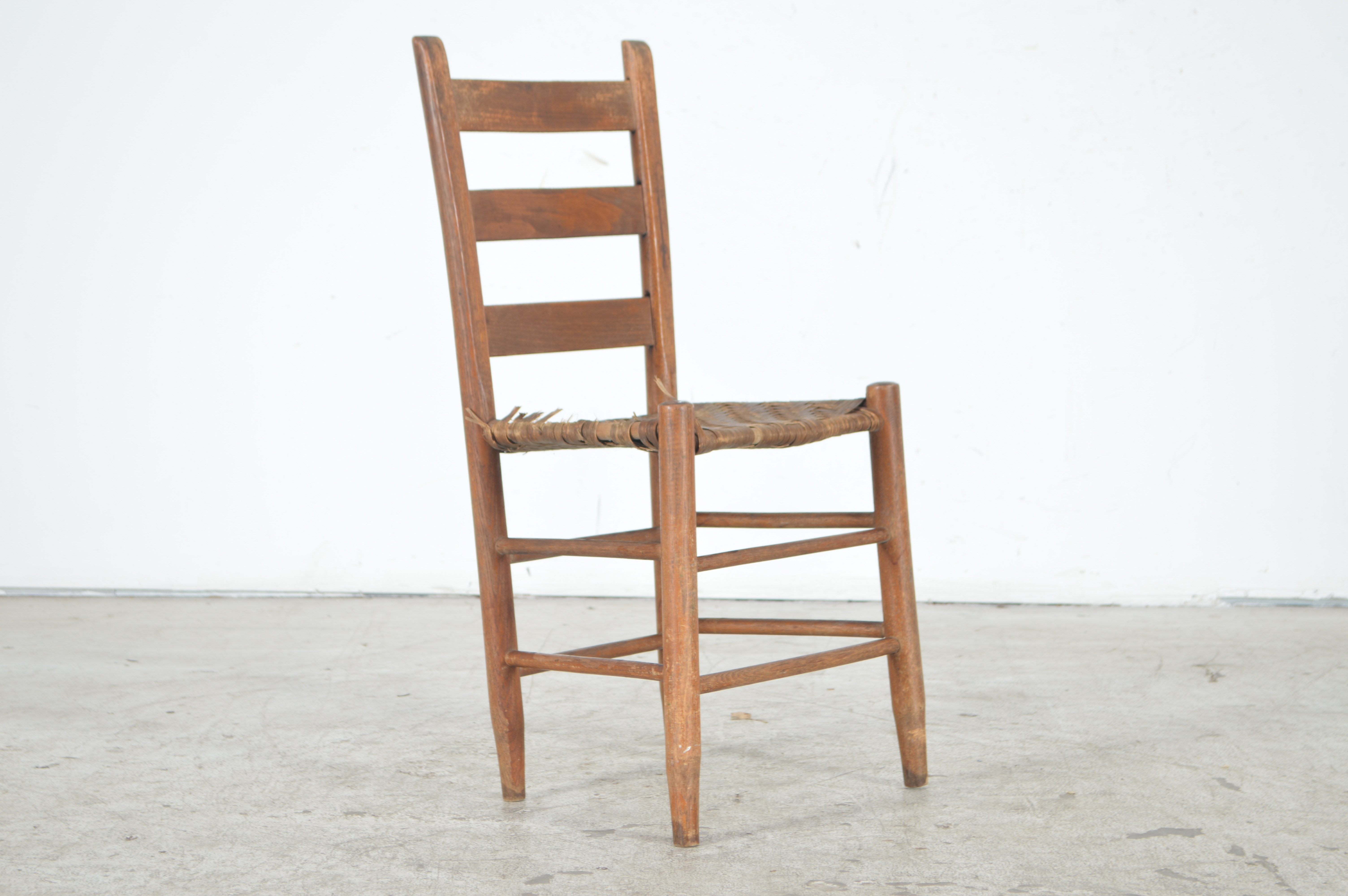 Antique Ladder Back Chairs with Cane Woven Seats EBTH