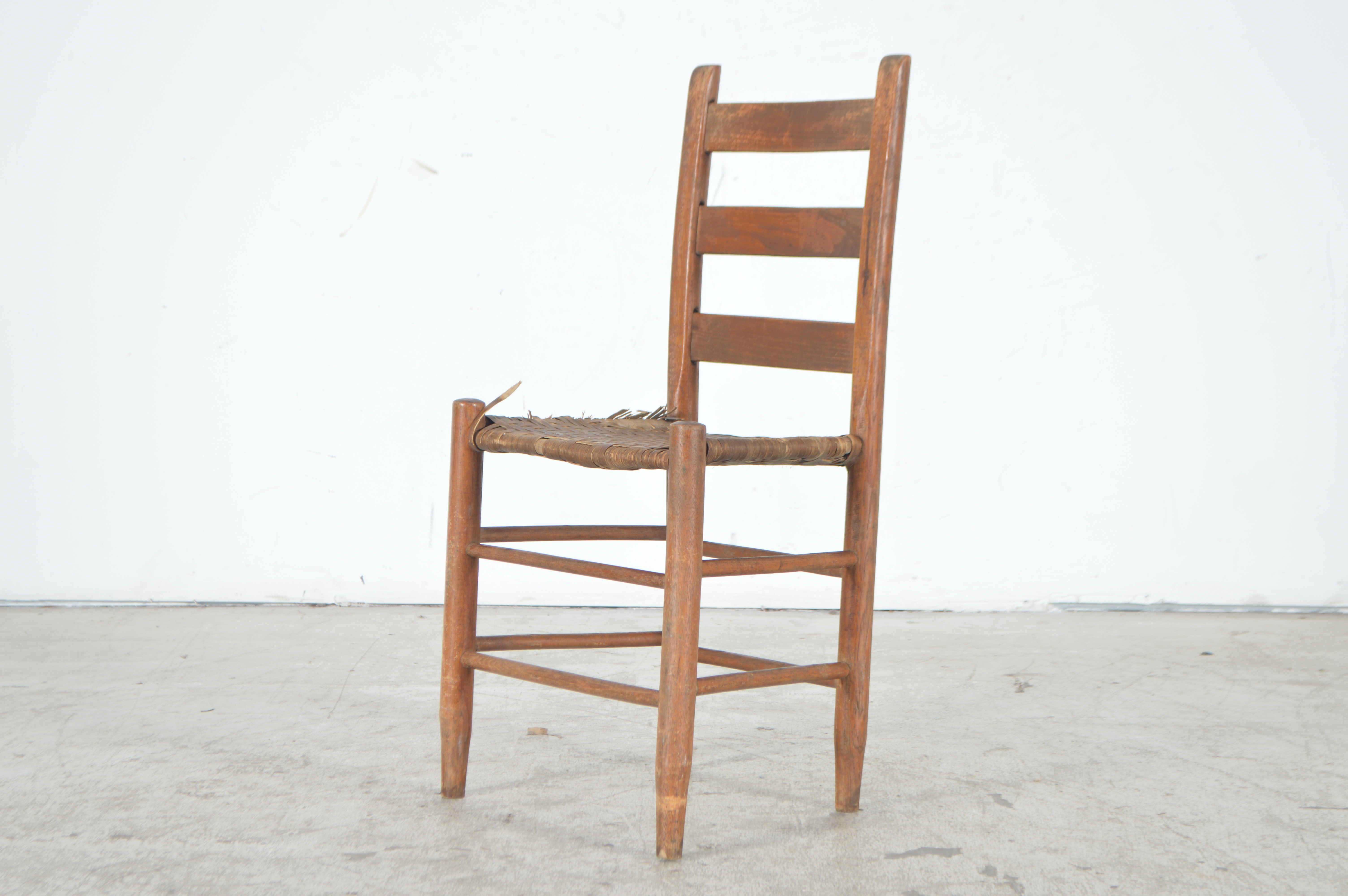 Antique Ladder Back Chairs with Cane Woven Seats EBTH