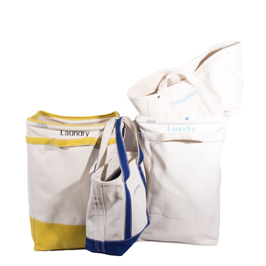 Land S End Canvas Laundry Totes And Baskets Ebth Land S End Canvas Laundry Totes And Baskets