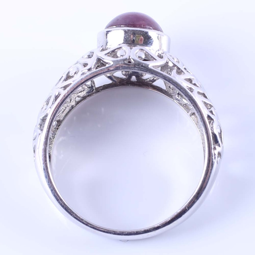 Sterling Silver Star Ruby Ring | EBTH