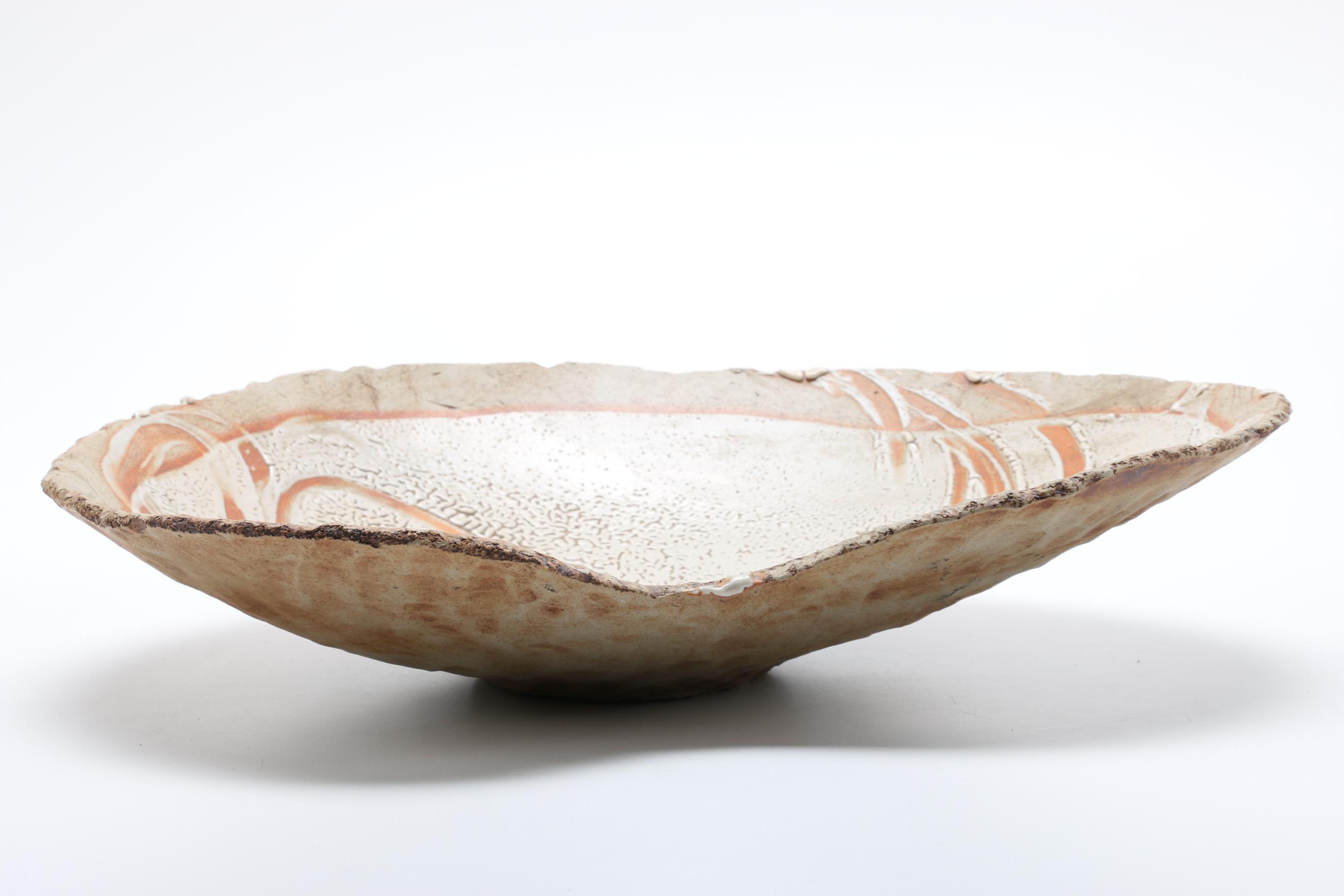 Handbuilt Textured Red Clay Bowl EBTH