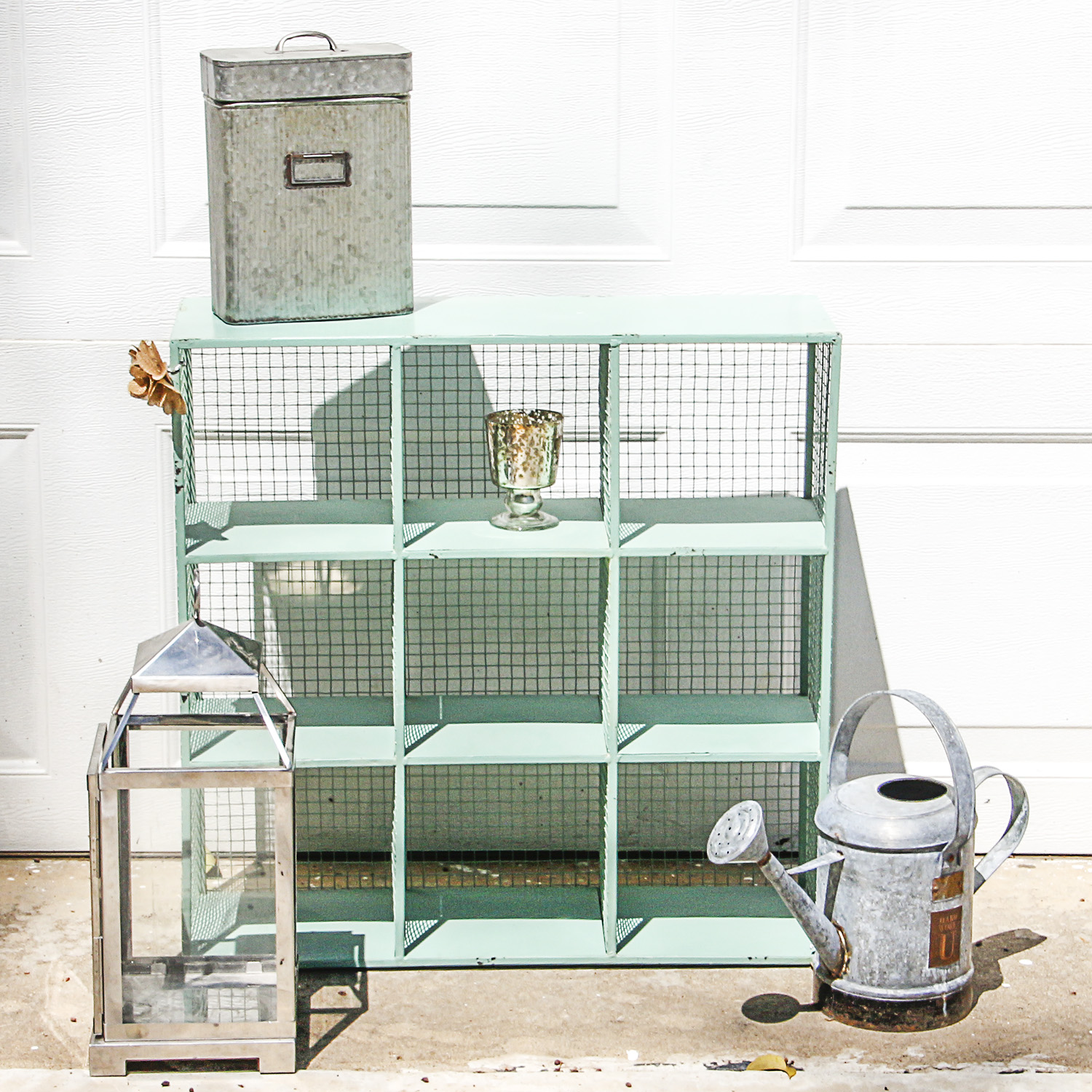 Vintage Metal Shelf and Tin Accessories EBTH