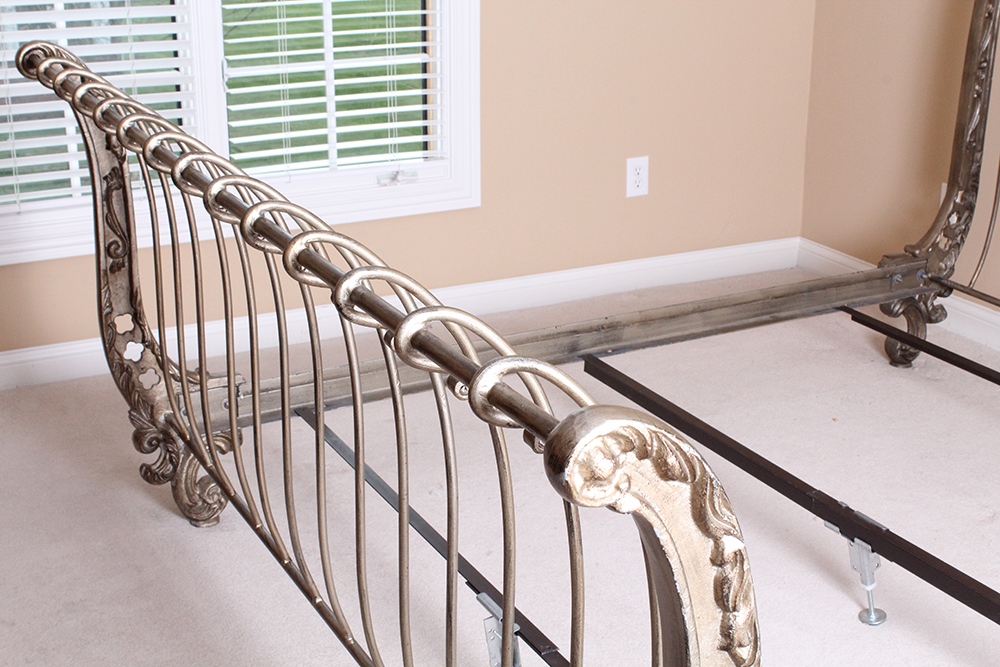 Ornate Metal Sleigh Bed Frame EBTH