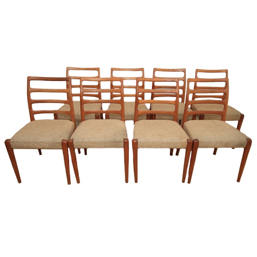 Eight Danish Modern Style Dining Chairs