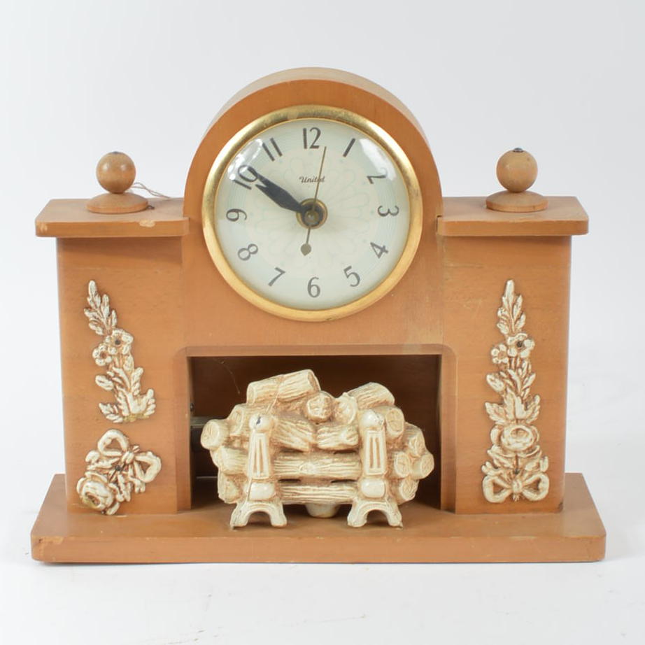 United Clock Corp. Fireplace Clock EBTH