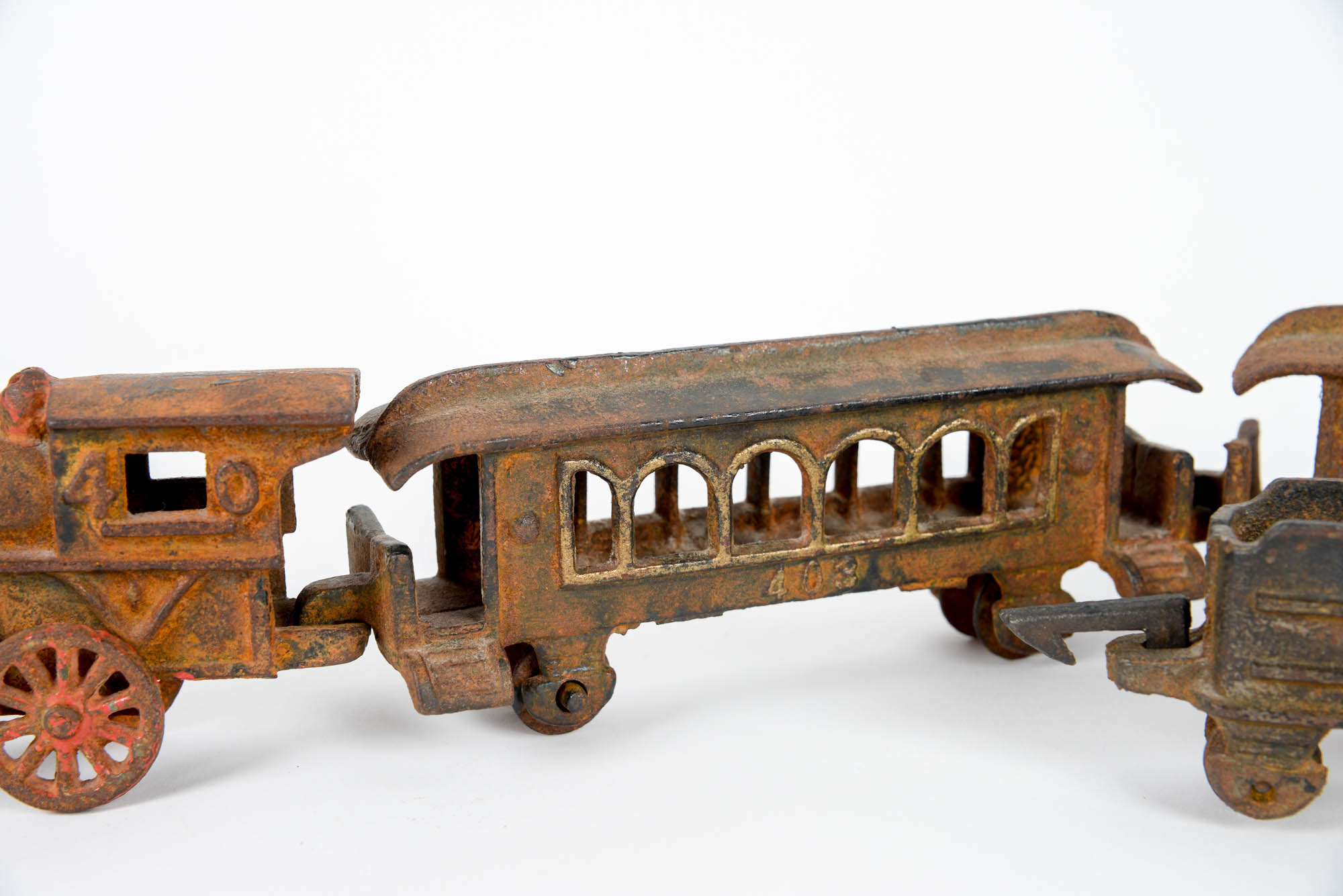 Vintage Cast Iron Train Set EBTH