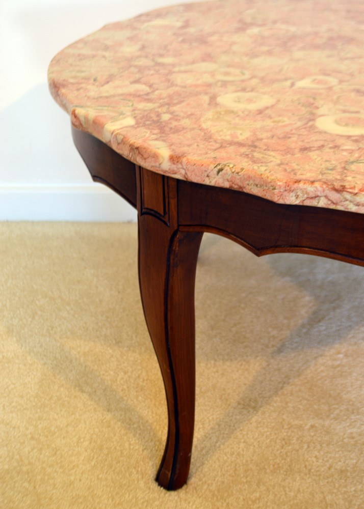 Vintage French Provincial Style Coffee Table With Pink ...