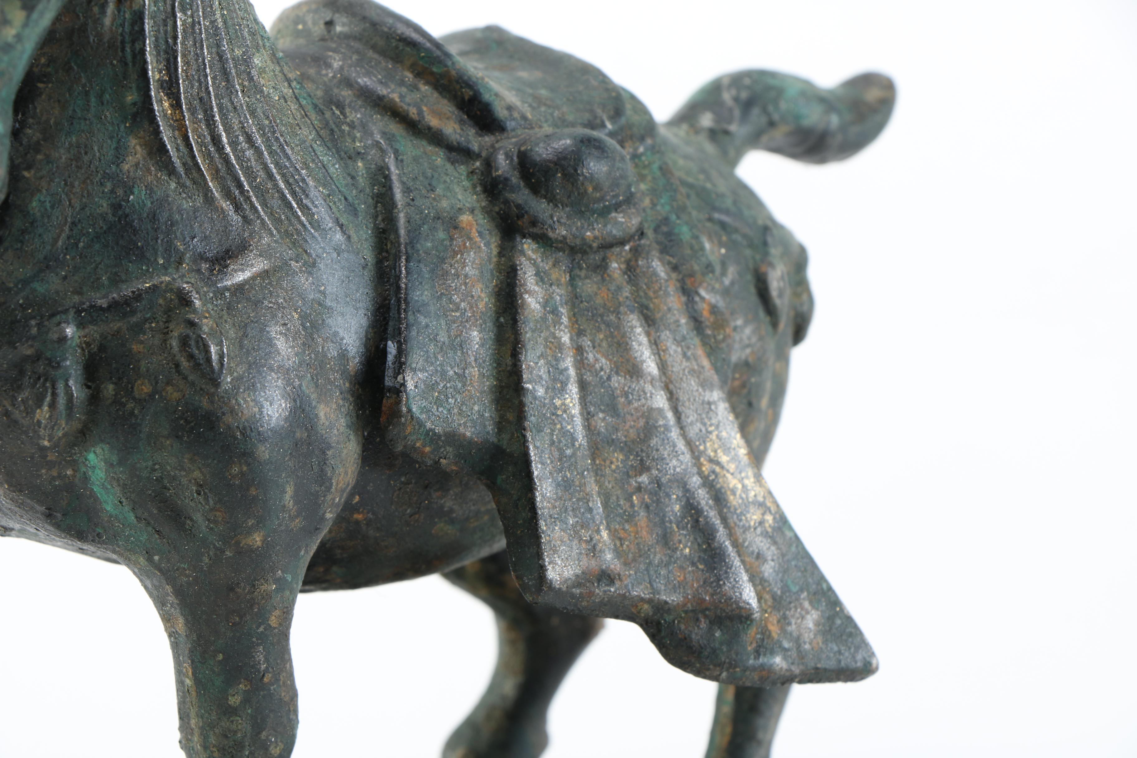 Cast Iron Reproduction Tang Dynasty War Horse Statue EBTH