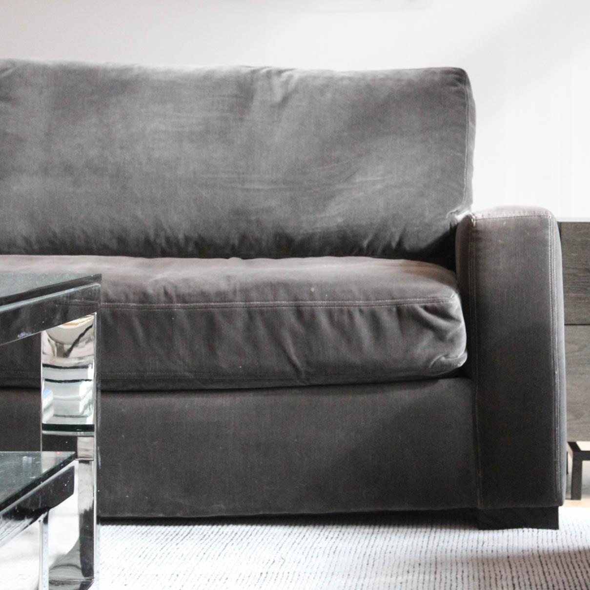 Restoration Hardware Maxwell Velvet Upholstered Sofa | EBTH