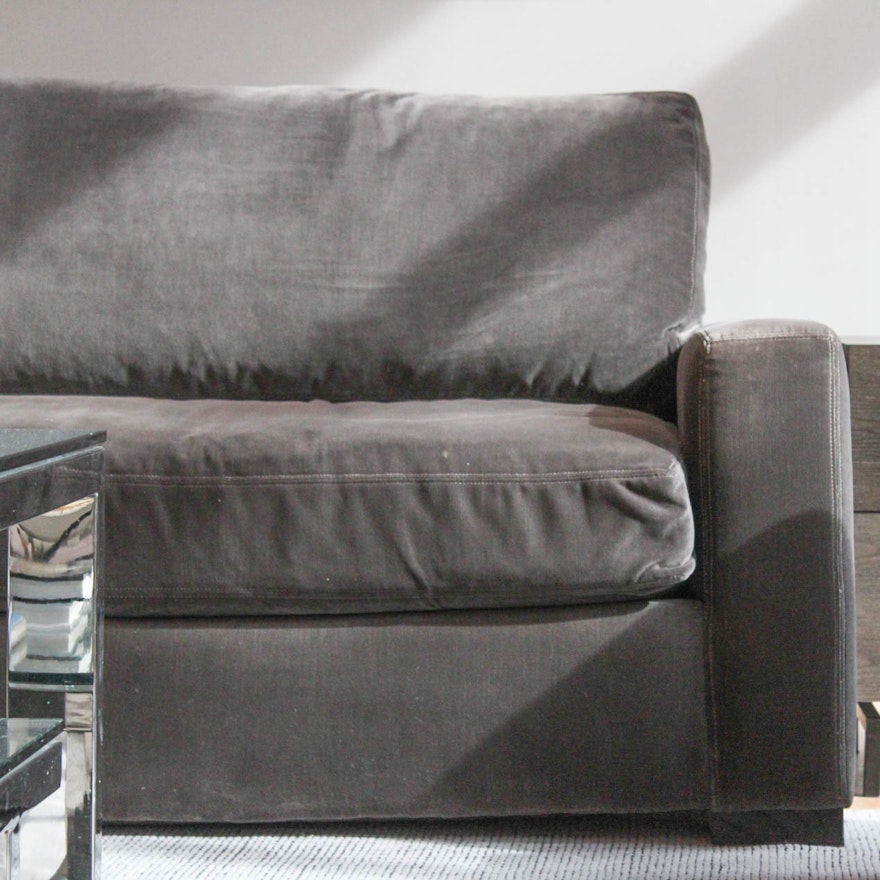 Restoration Hardware Maxwell Velvet Upholstered Sofa EBTH