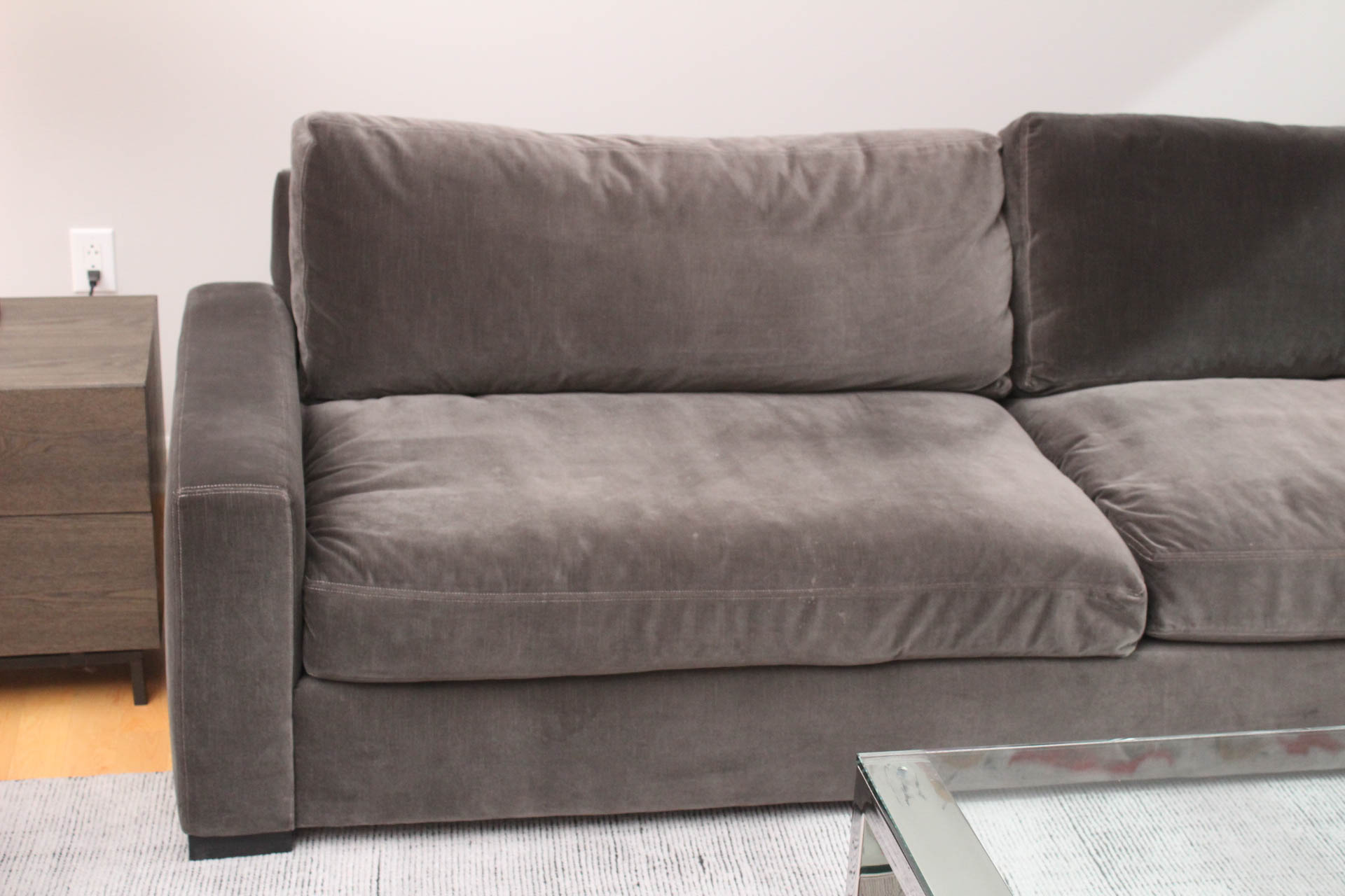 Restoration Hardware Maxwell Velvet Upholstered Sofa | EBTH