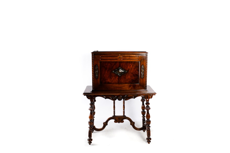 Victorian Style Mahogany Secretary Desk By Union Furniture Co Ebth