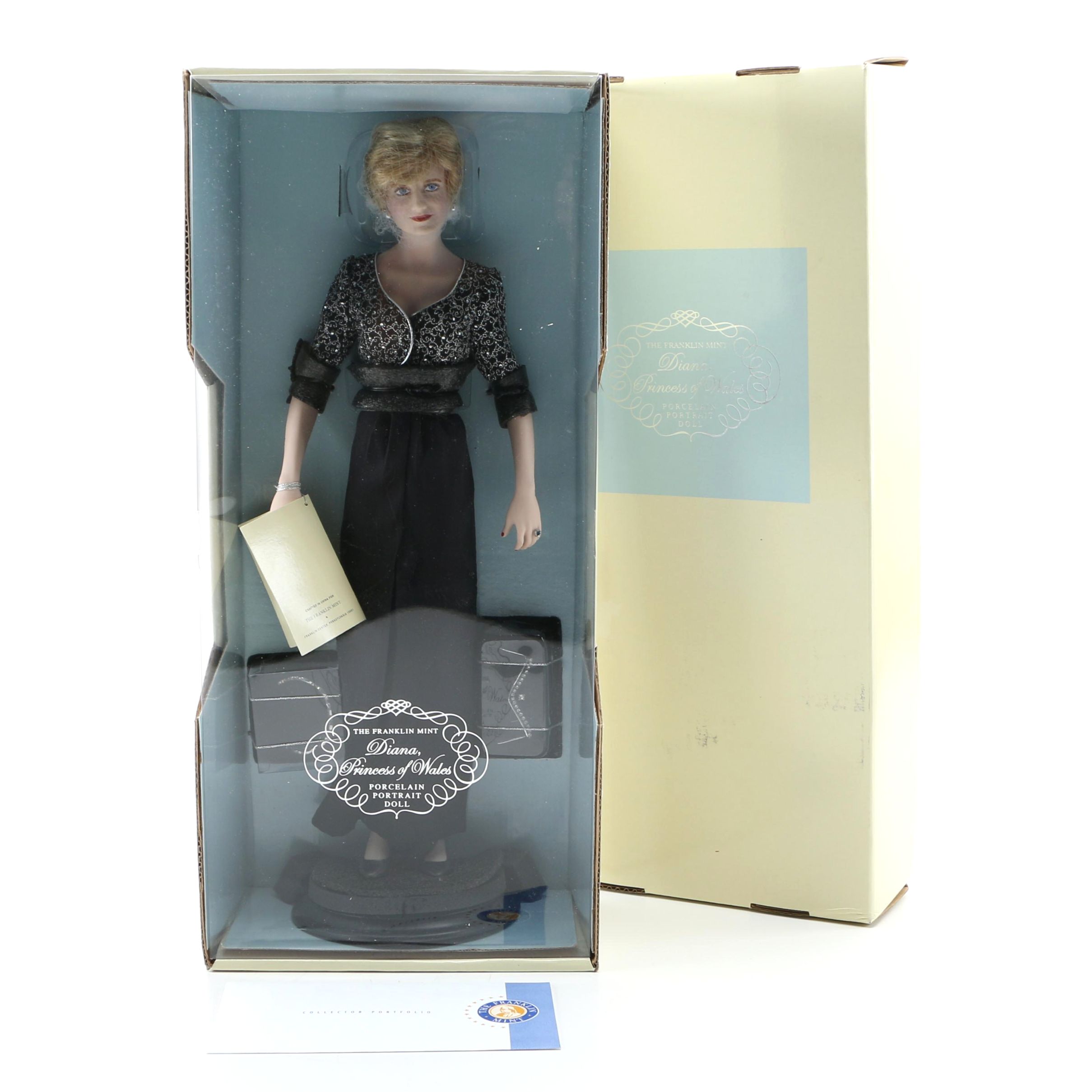 the franklin mint diana princess of wales porcelain portrait doll