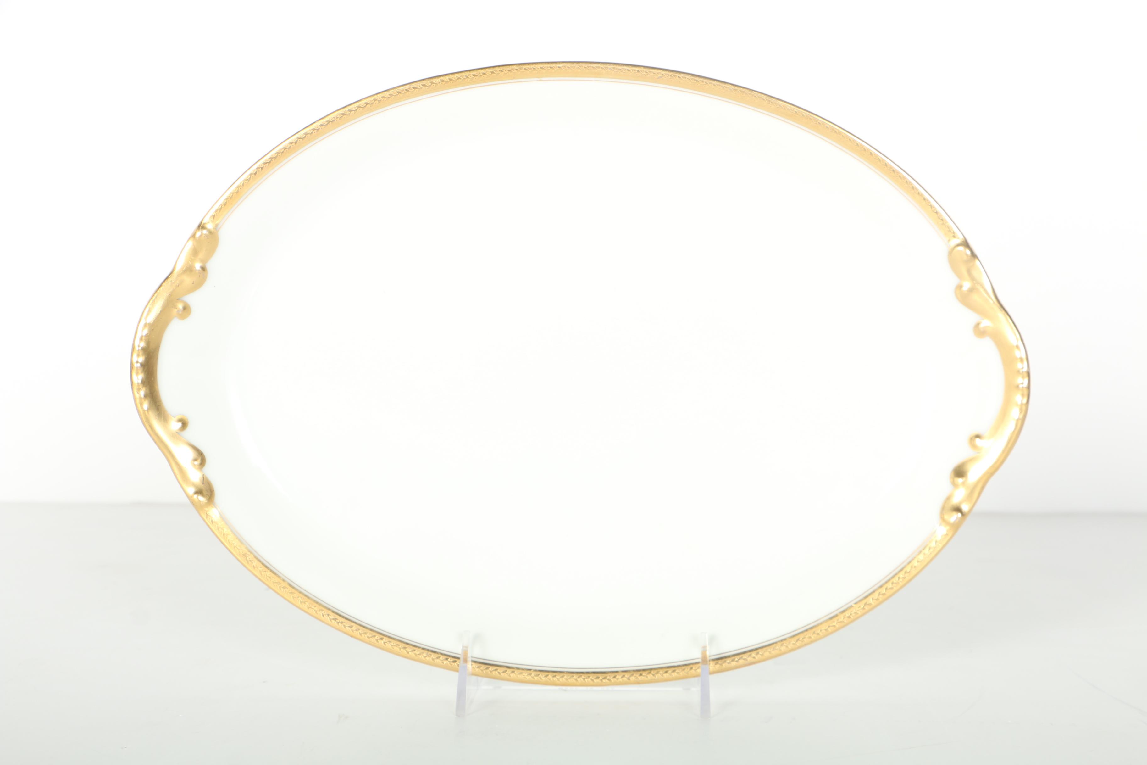 Vignaud Limoges Gold Tone Rimmed China Set EBTH