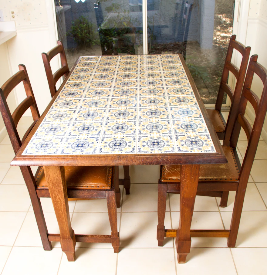Spanish Tile Top Dining Table With Chairs EBTH