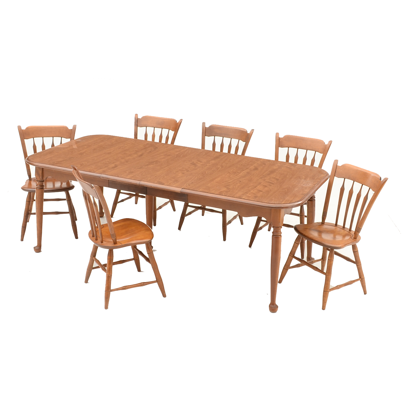 Ethan Allen Maple Dining Table And Six Chairs EBTH   CS1 4569 