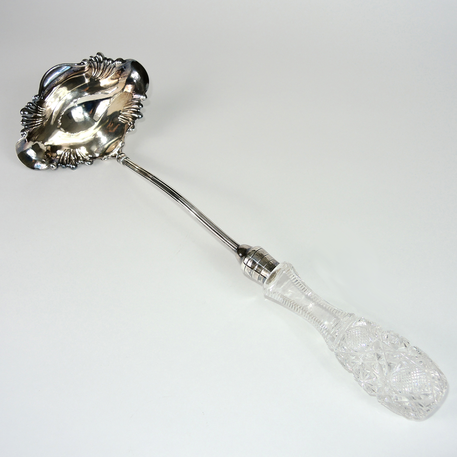J.D. Bergen Antique Cut Glass Punch Ladle EBTH