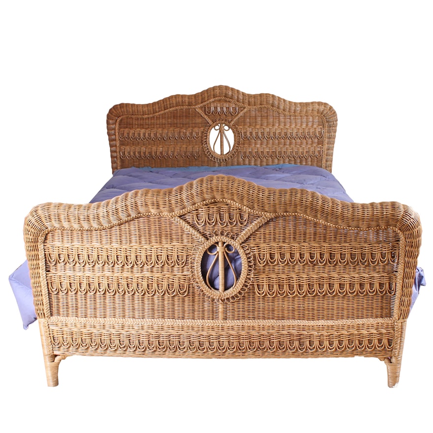 Queen Size Wicker Bed Frame Ebth Queen Size Wicker Bed Frame