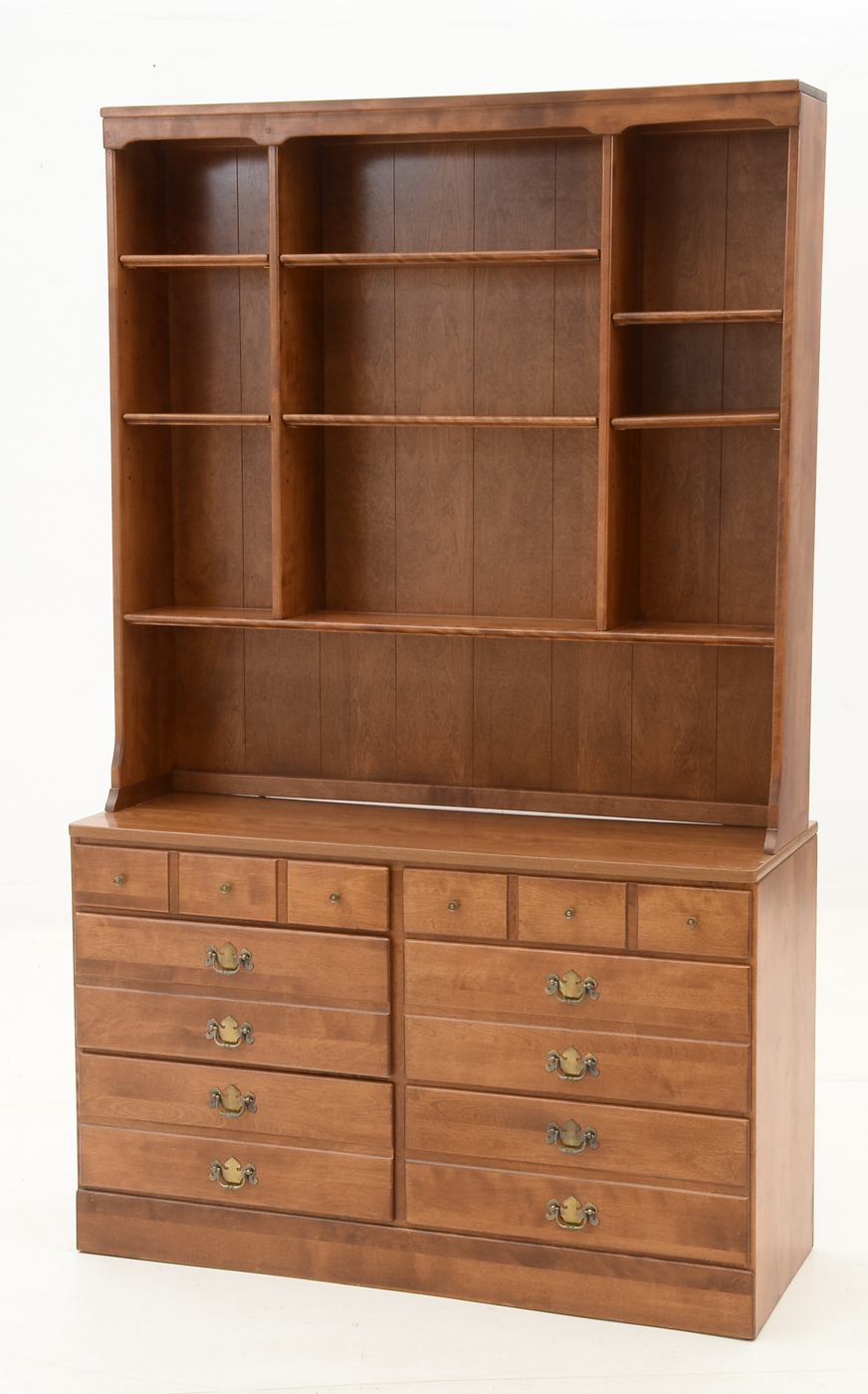 Ethan Allen Maple BookcaseonDresser EBTH