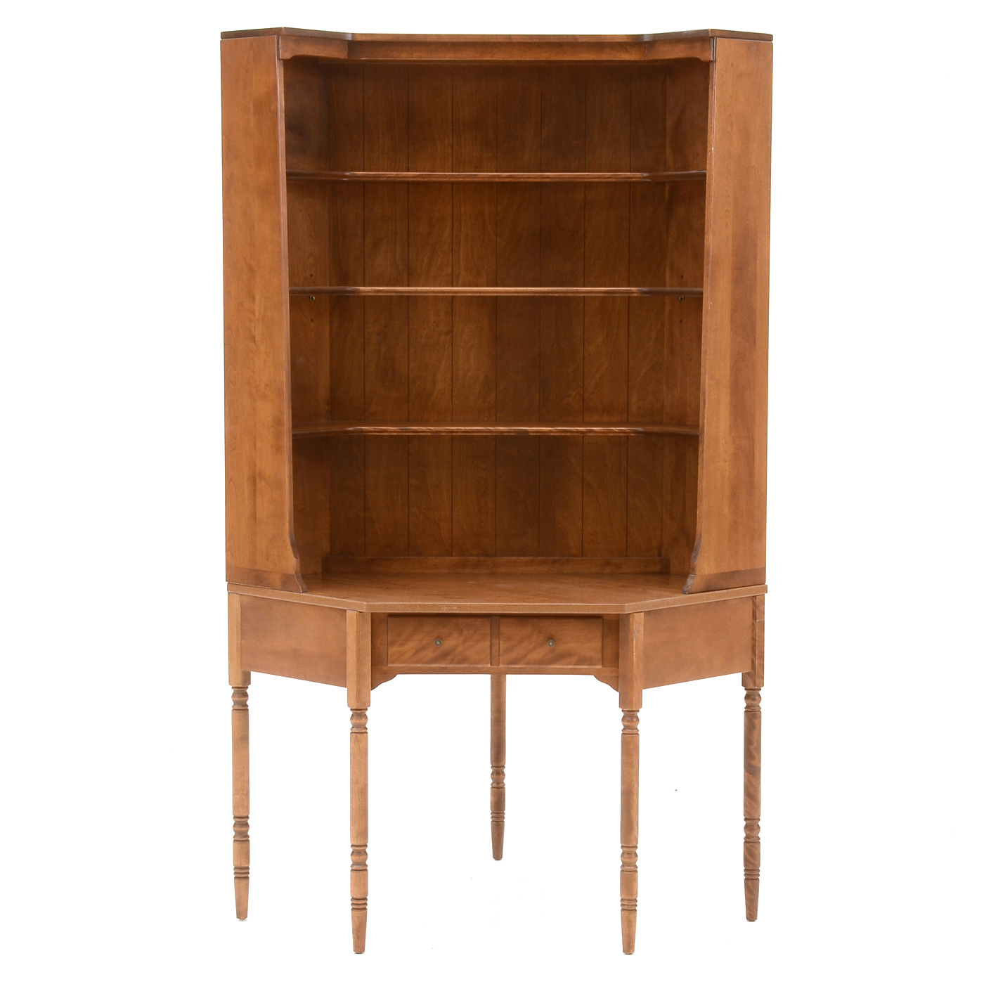 Ethan Allen Maple Corner Bookcase On Desk Ebth