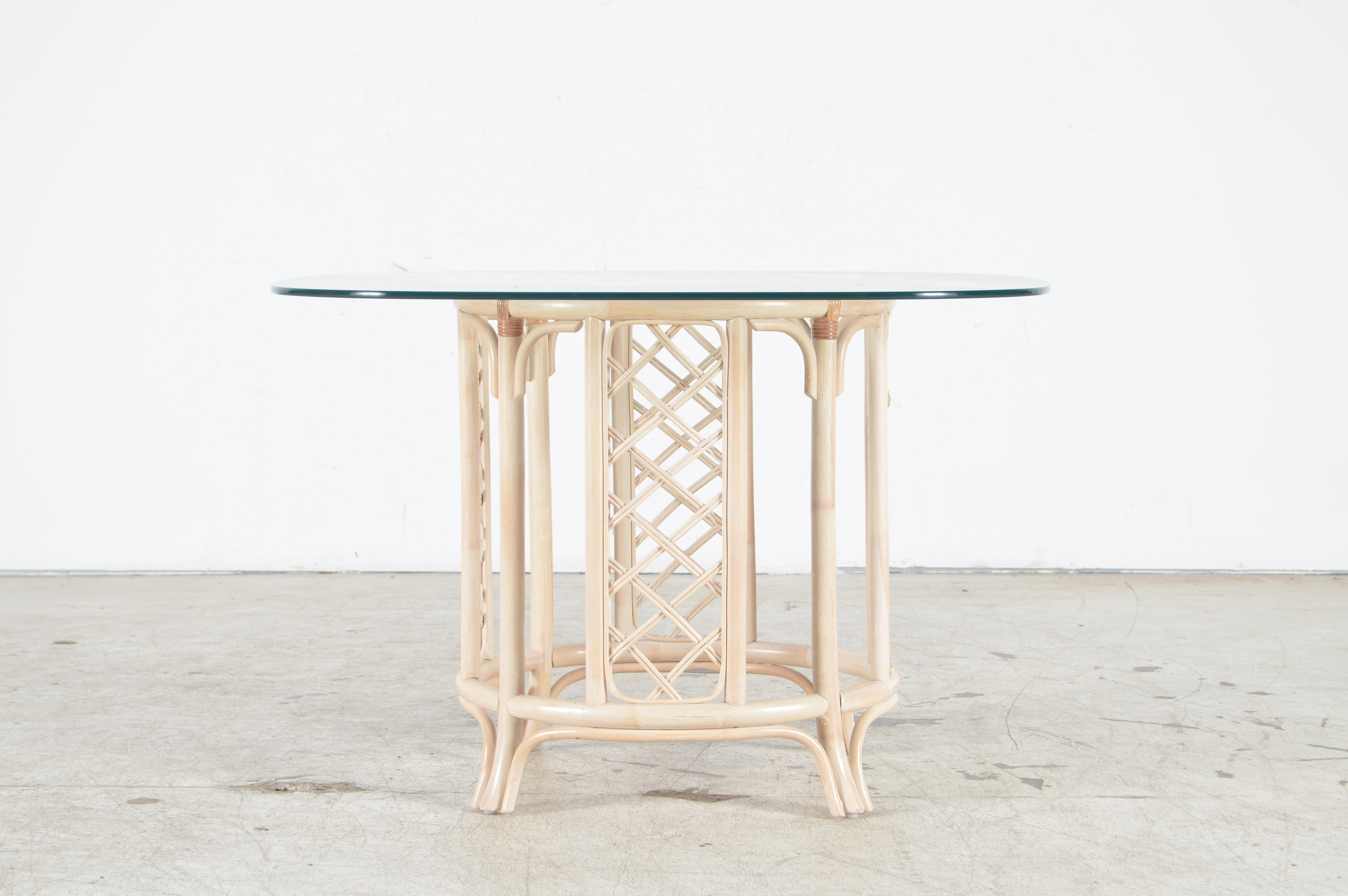 Rattan and Glass Patio Table with Four Chairs EBTH