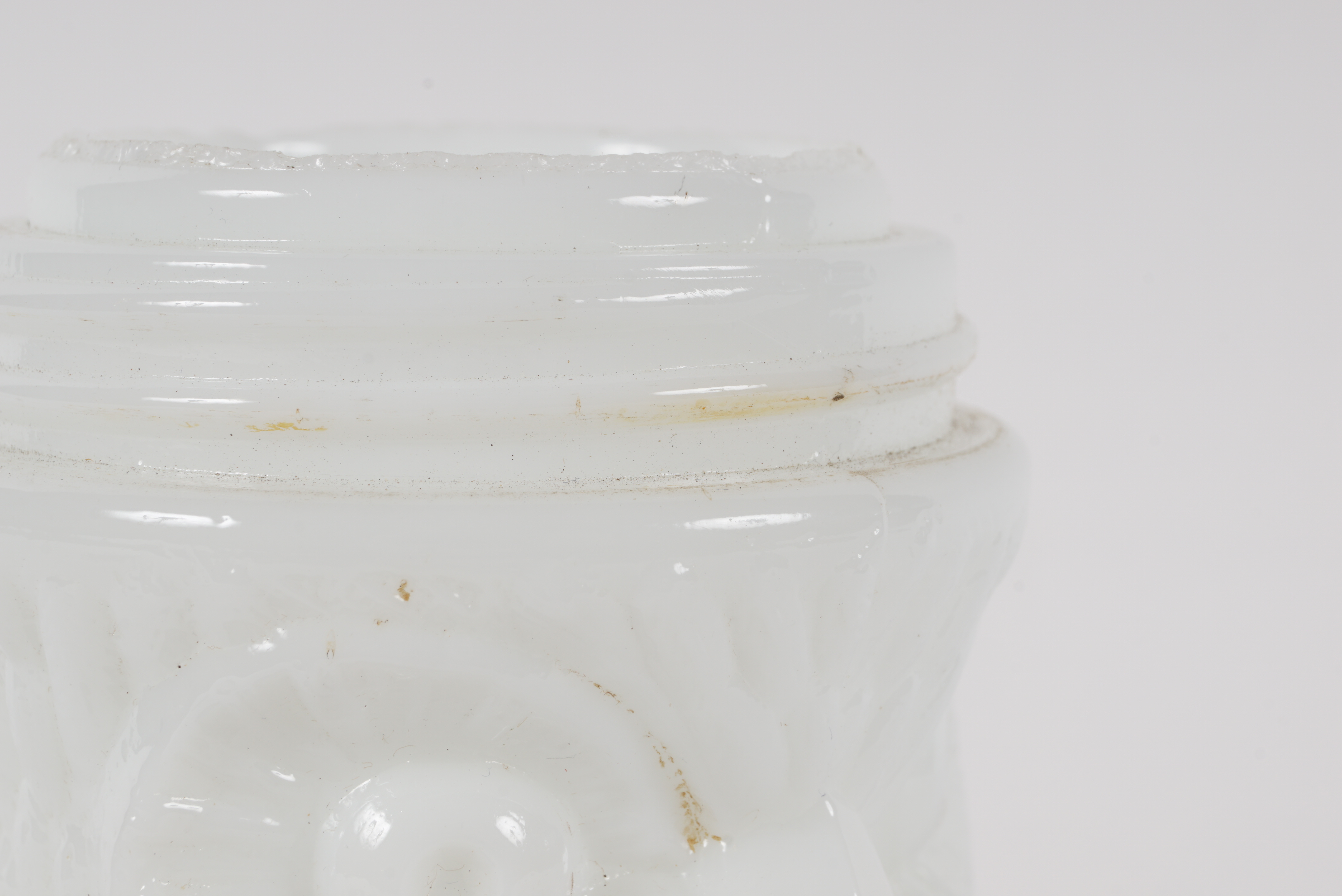 Antique Owl Shaped Milk Glass Mustard Jar EBTH