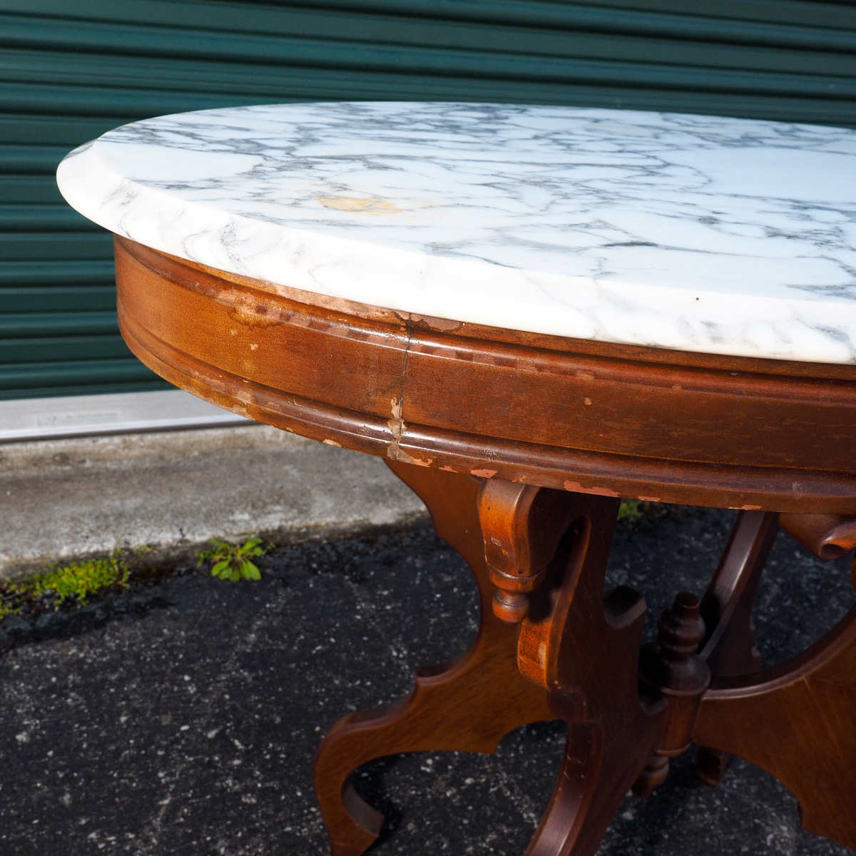 Marble Top Mahogany Table EBTH