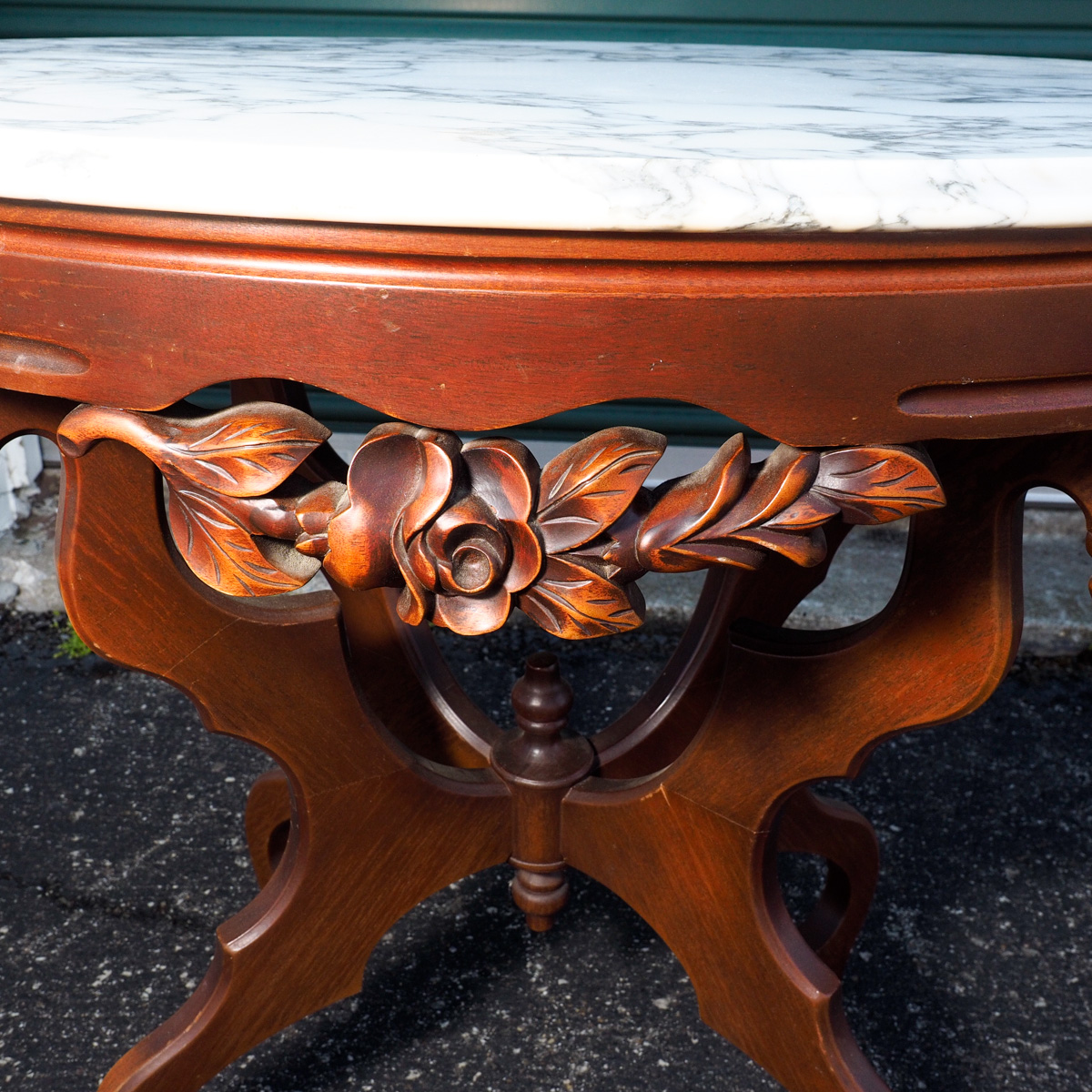 Marble Top Mahogany Table EBTH