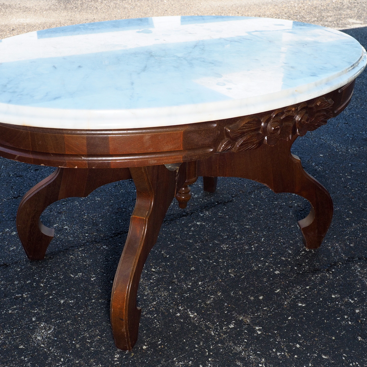 Marble Top Mahogany Table EBTH
