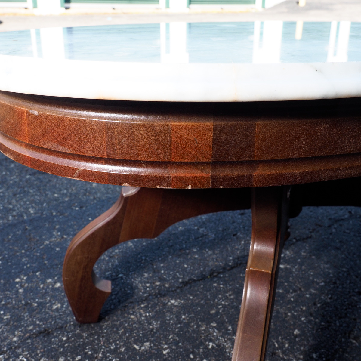 Marble Top Mahogany Table EBTH