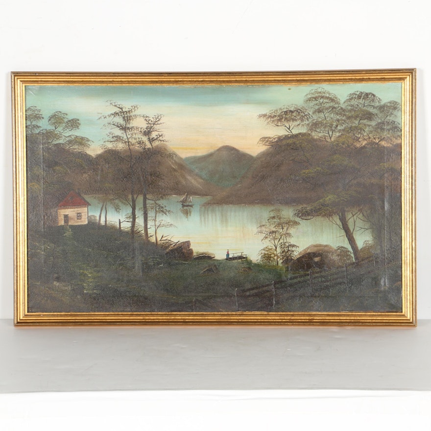 Joe Simpson Oil Painting On Canvas The Fishermans Home Ebth