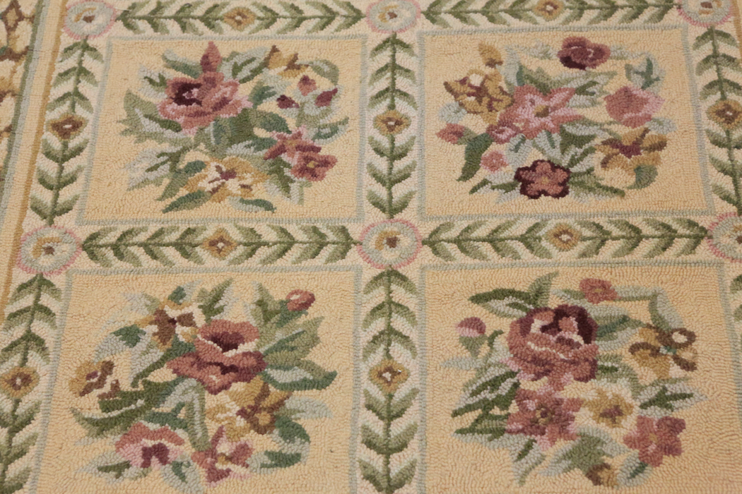 Ethan Allen Hand Made Chain Stitch Garden Panel Oriental Rug EBTH