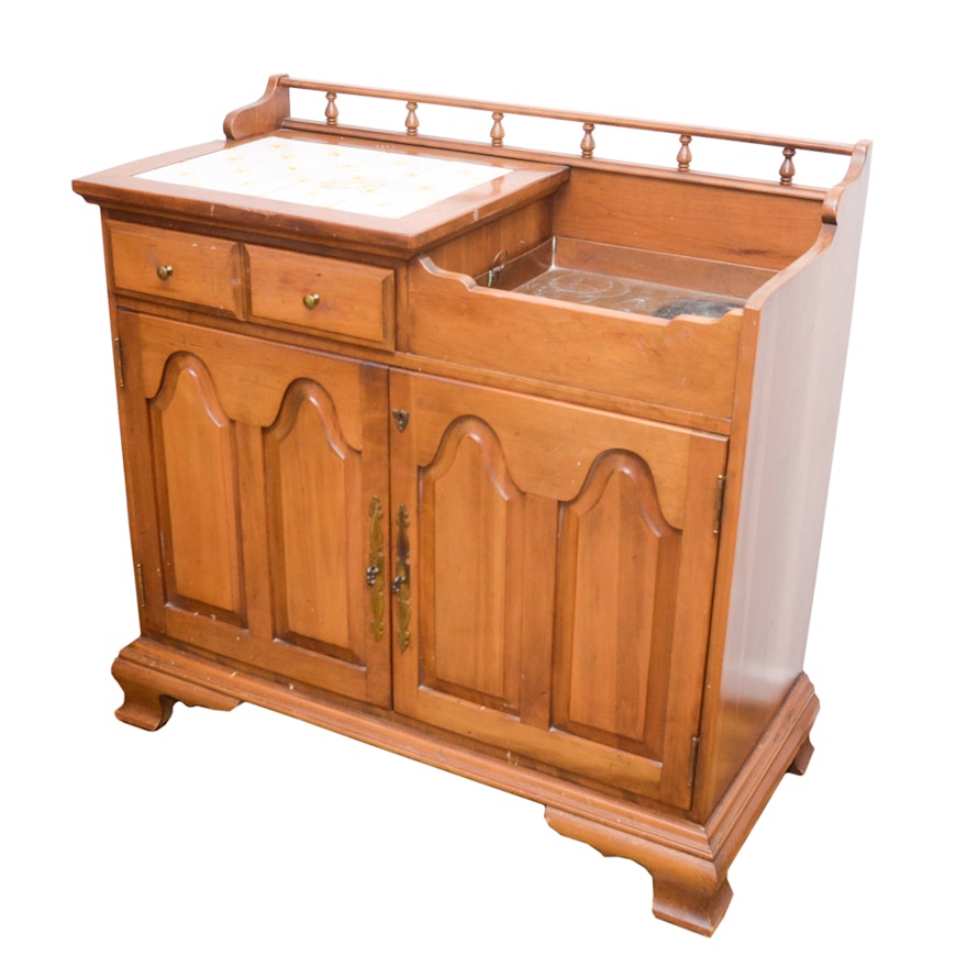 Golden Oak Dry Sink Cabinet Ebth