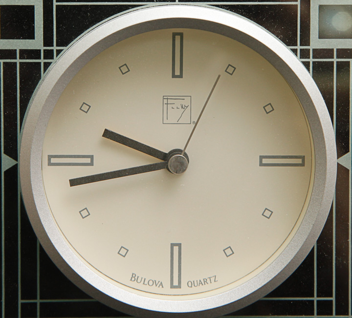 Bulova Frank Lloyd Wright Art Glass Clock EBTH
