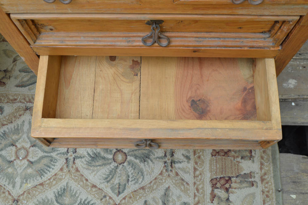 Rustic Mexican Pine Side Table EBTH