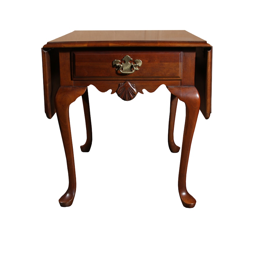 Queen Anne Style Drop Leaf End Table By Wells Furniture Company Ebth