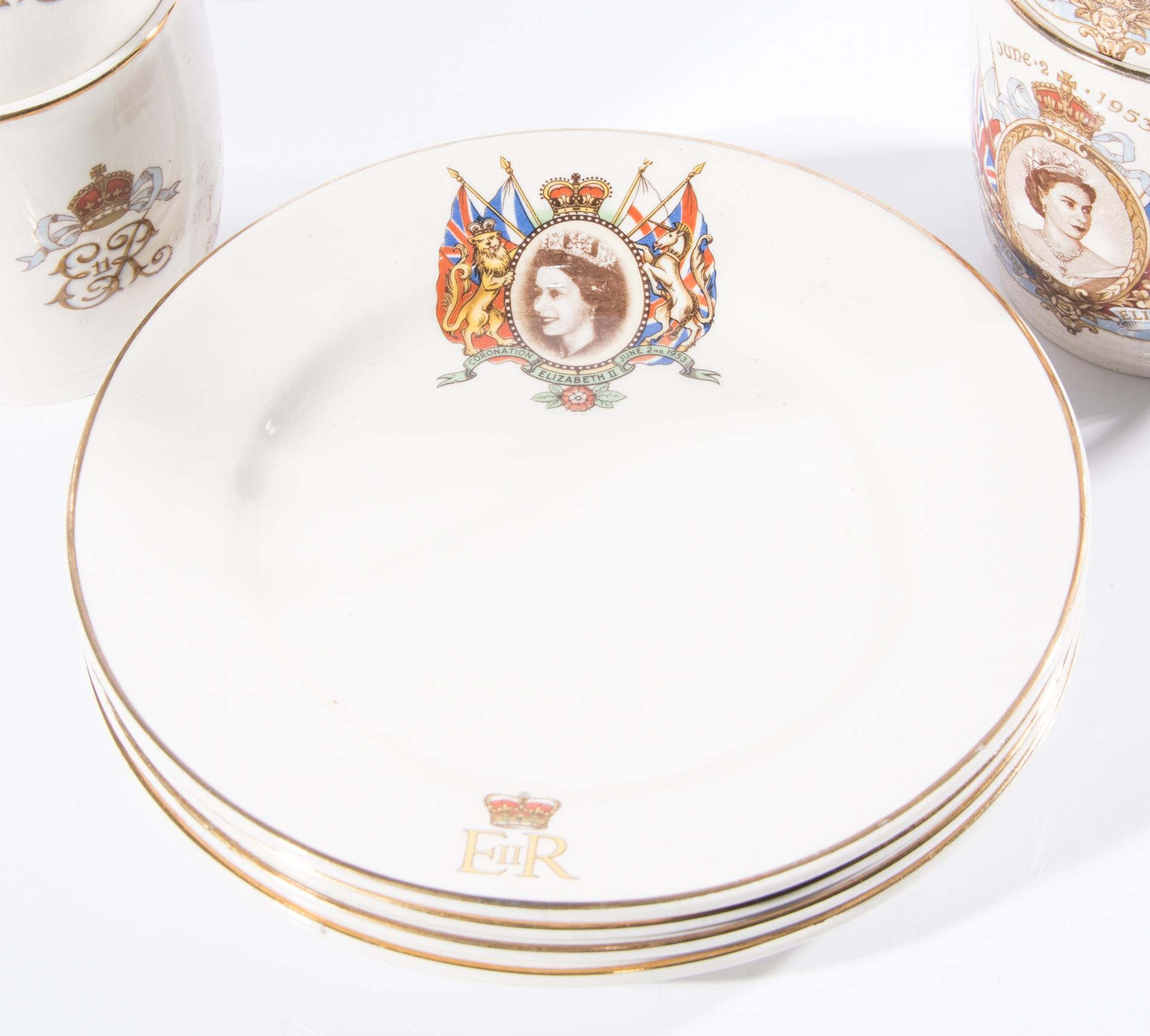 James Kent Ltd. Queen Elizabeth II Coronation Cup and Saucer Sets EBTH