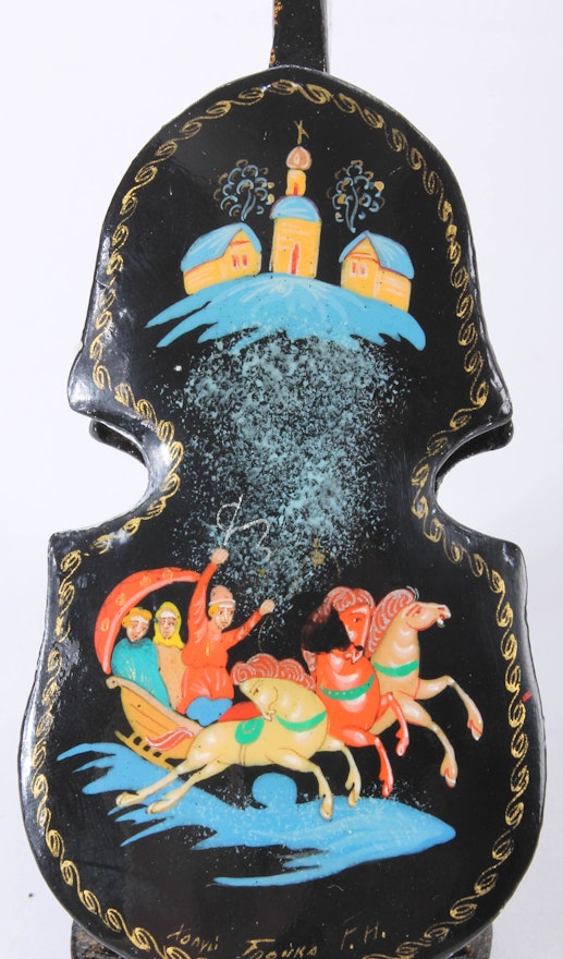Pair of Russian Lacquer Painted Violin Boxes | EBTH