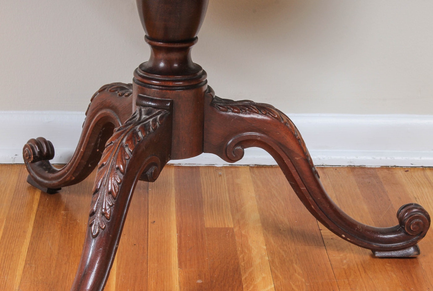 Carved Wood Coffee Table with Removable Glass Top | EBTH