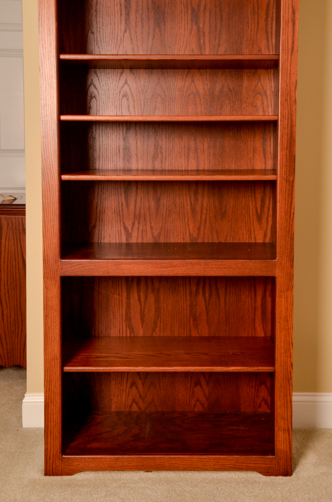 Oak Bookcase With Adjustable Shelves EBTH