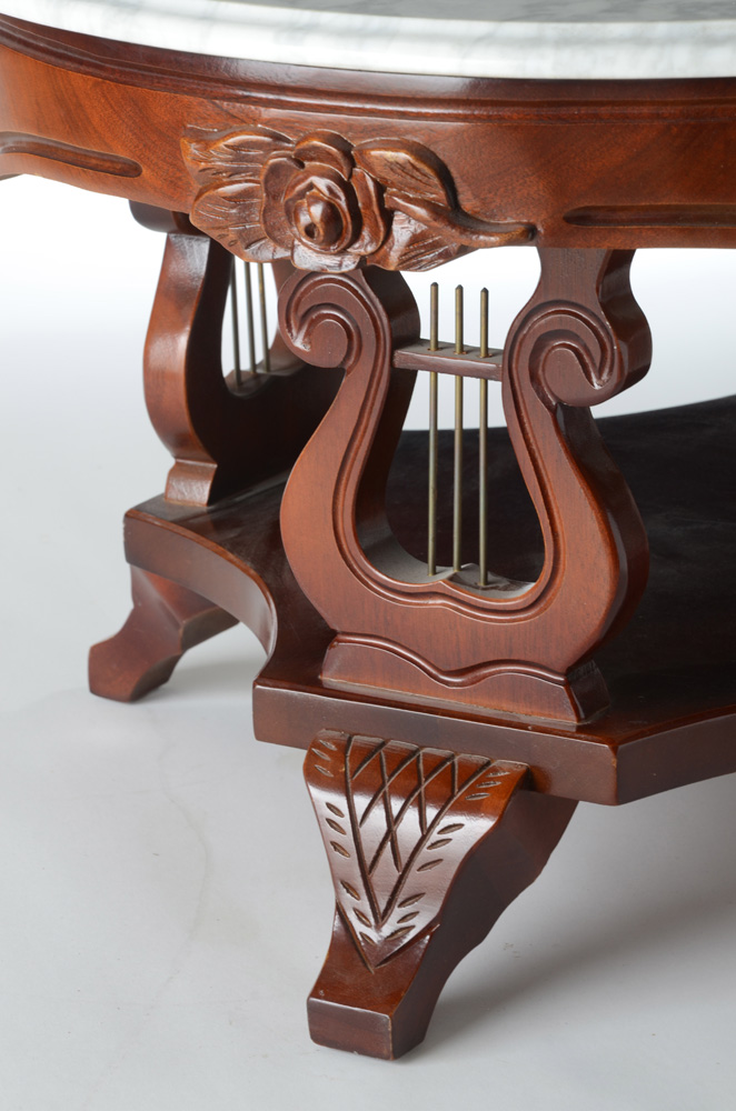 VictorianStyle Marble Top Coffee Table EBTH