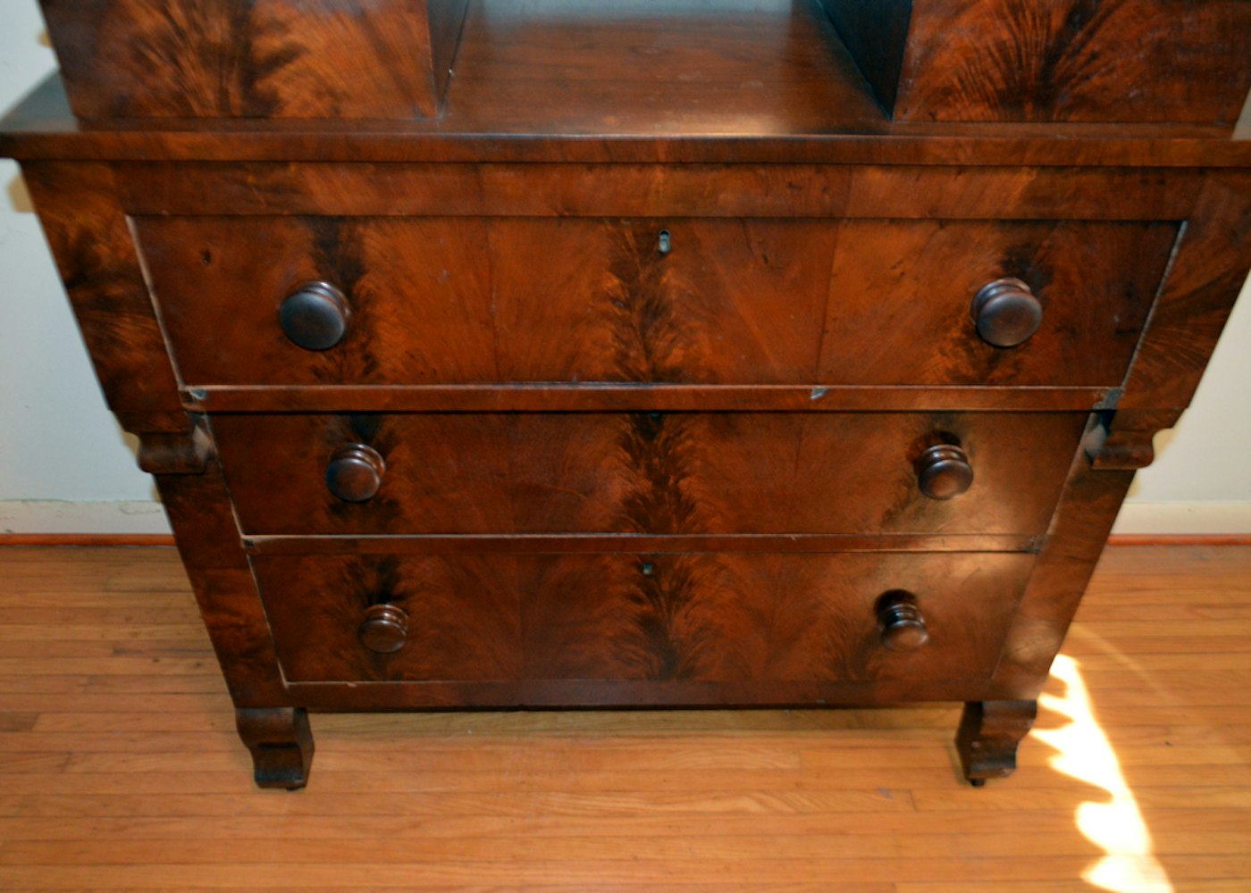 Antique Empire Style Mahogany Dresser With Mirror EBTH