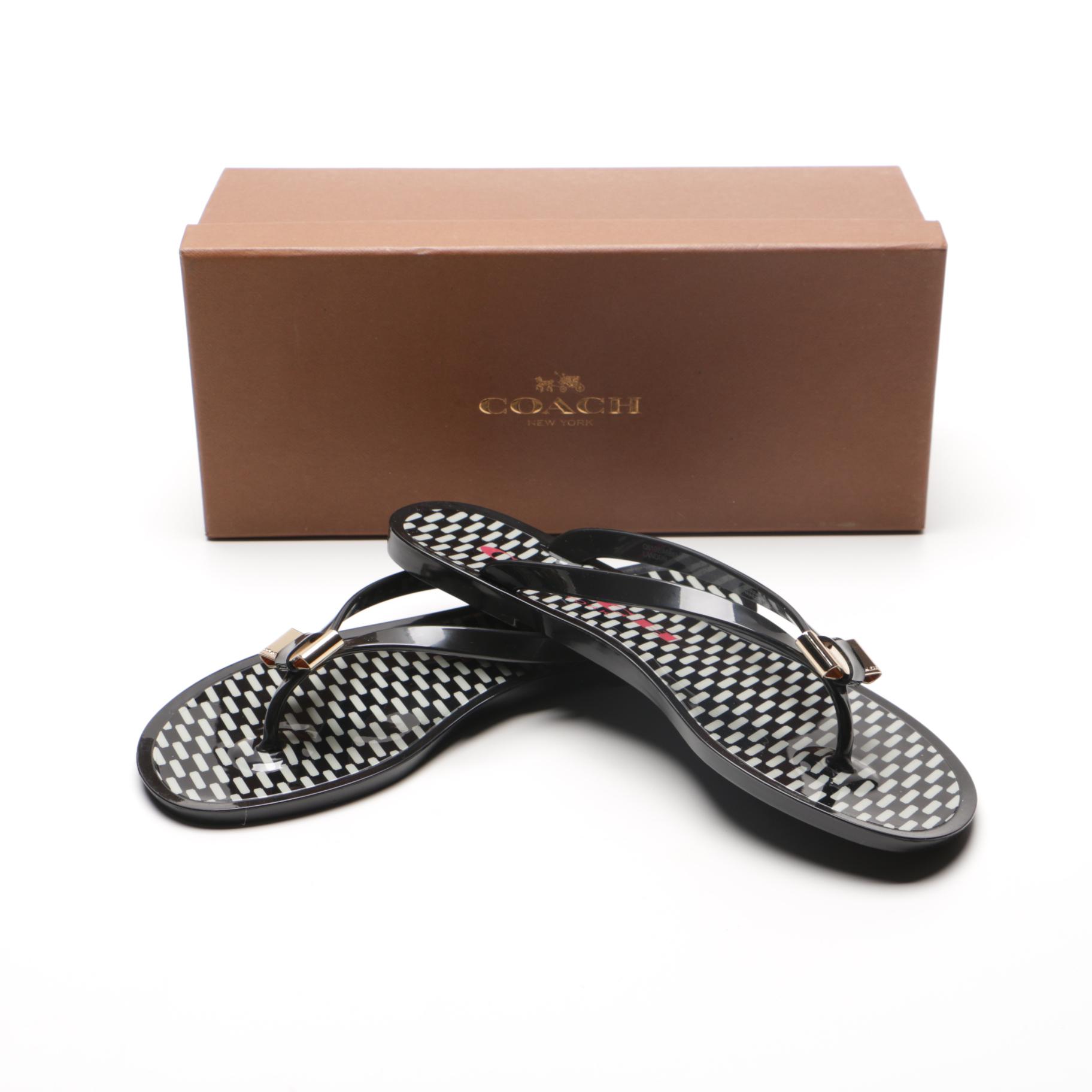 coach landon jelly flip flops