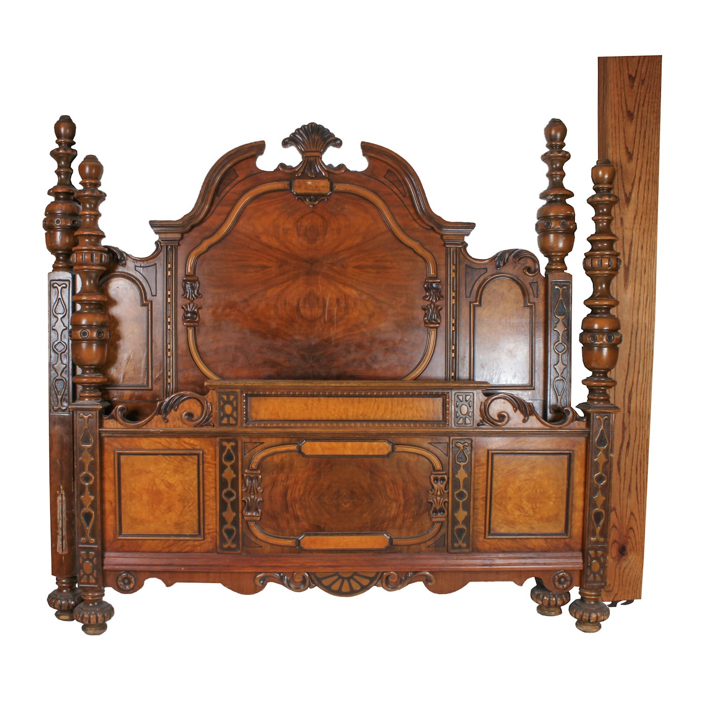 Antique Burl Wood Eastlake Style Bed Frame (Full Size) | EBTH