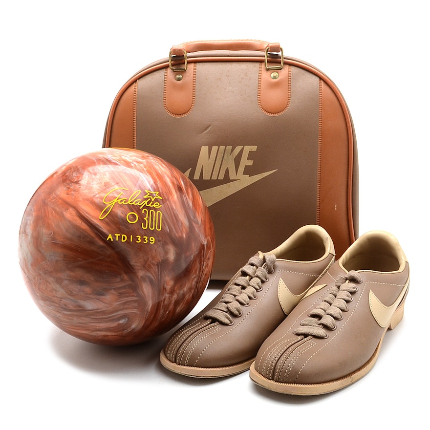 1980s Nike Bowling Shoes, Bag Galaxie Ball |