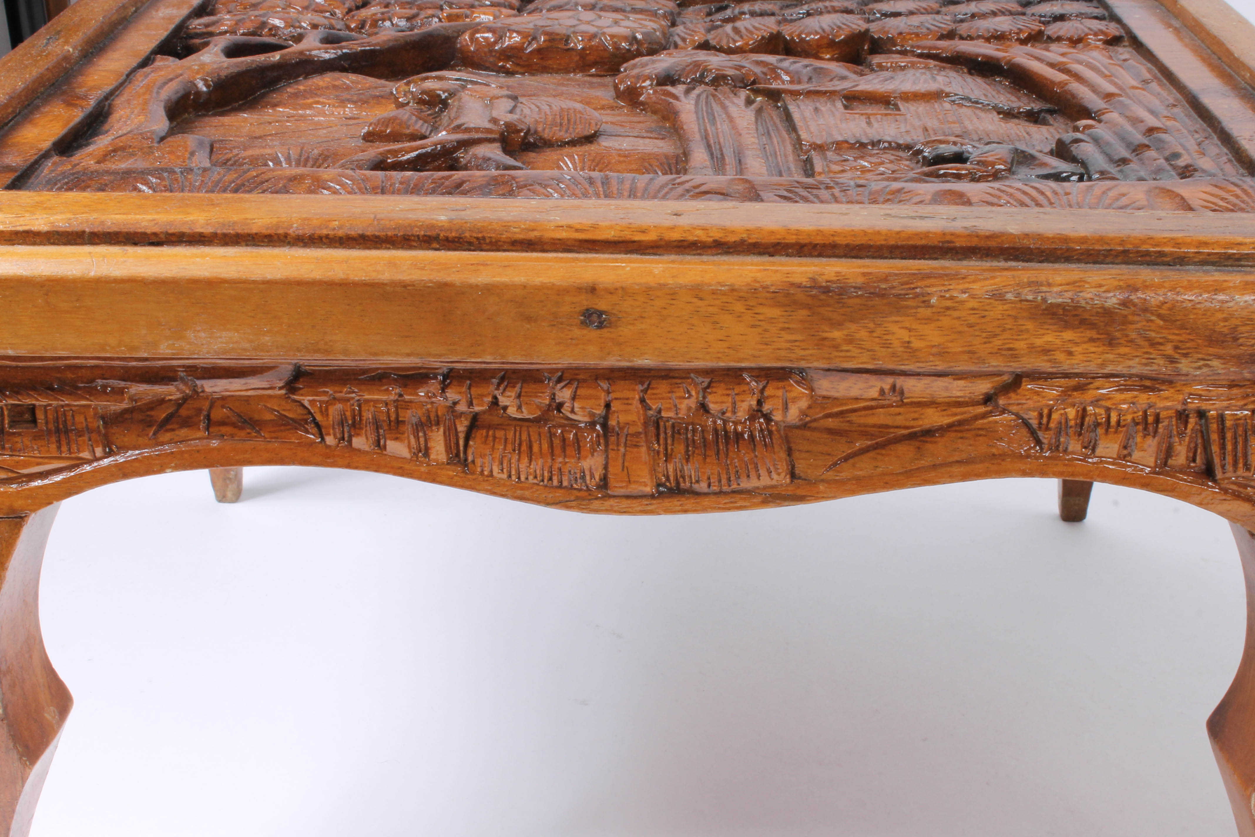 Filipino Style Carved Wooden Side Tables EBTH