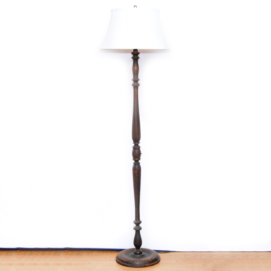 Antique Turned Wood Floor Lamp Ebth